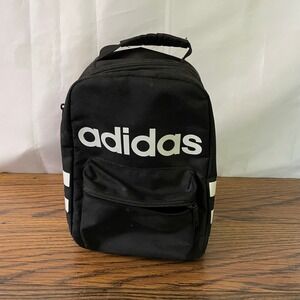 ADIDAS Santiago 2‎ Insulated Lunch Bag Black Logo 3 Stripe Cooler Tote Gym Work